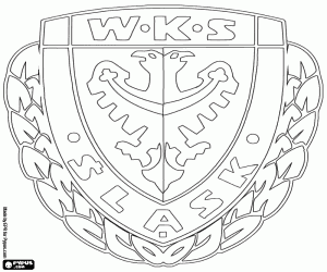 Emblem of WKS Śląsk Wrocław coloring page