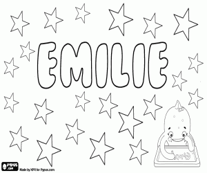 Emilie, name for girl coloring page