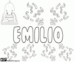 Emilio, name for child coloring page
