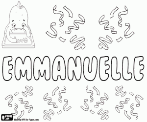 Emmanuelle, French name coloring page