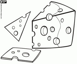 Emmental, the cheese with holes coloring page