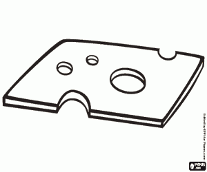 Emmental cheese slice coloring page