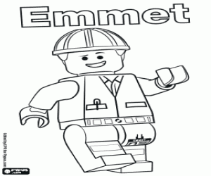 Emmet, character of Lego the movie coloring page