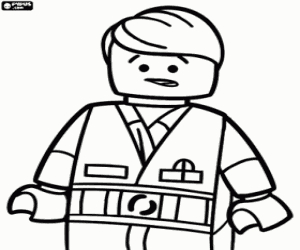 Emmet, the protagonist of Lego coloring page