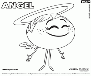 The emoji Angel coloring page