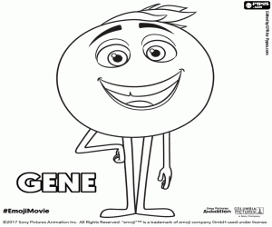 The emoji Gene with big smile coloring page