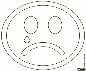 The emoticon of the sadness coloring page