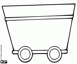 An empty mine cart coloring page