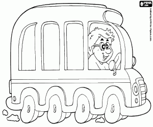 The empty school bus coloring page