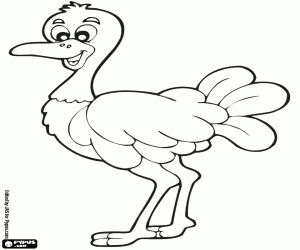 An emu, a large Australian bird coloring page