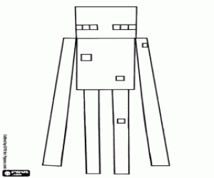 Enderman, creature of Minecraft coloring page
