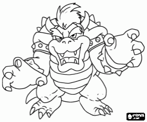 The enemy of Mario, Bowser coloring page