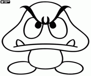 Enemy of Mario, the mushroom Goomba coloring page