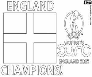 England, European champions 2022 coloring page