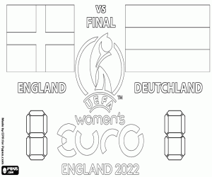 England-Germany, Euro final 2022 coloring page
