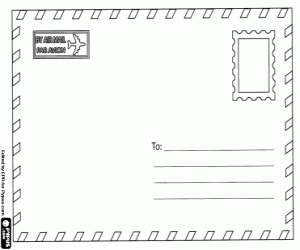 Envelope for letter coloring page