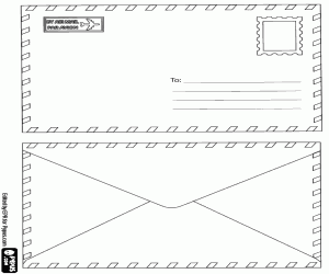 An envelope for mailing coloring page