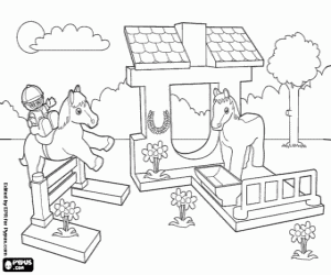 Equestrian competition, Lego Duplo coloring page