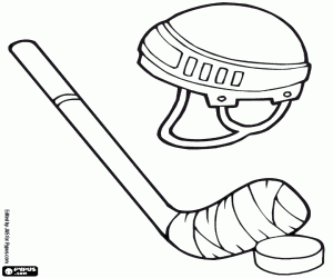 Equipment for ice hockey coloring page