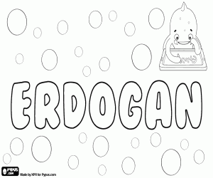 Erdogan, Turkish name coloring page