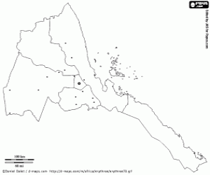 Eritrea map coloring page