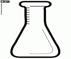 Erlenmeyer flask, conical flask coloring page
