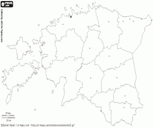 Estonia map coloring page
