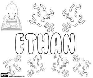 Ethan, name for child coloring page