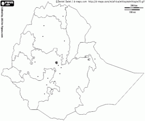 Ethiopia map coloring page
