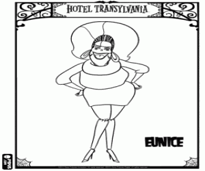 Eunice, the wife of Frankenstein coloring page