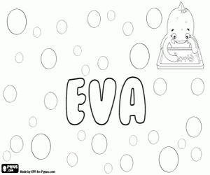 Eva, biblical name coloring page