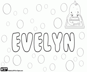 Evelyn, german and english name coloring page