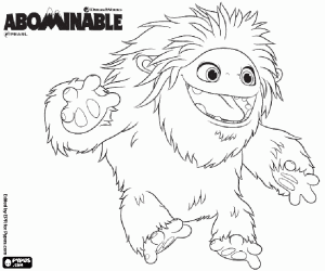 Everest, a young yeti coloring page