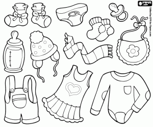 Everything for baby coloring page