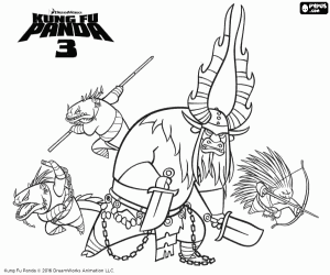 The evil Kai and his minions coloring page