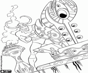 The evil Loki, brother of Thor coloring page
