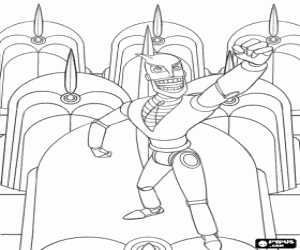 The evil robot Phineas Ratchet coloring page