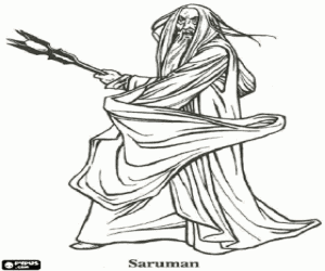 The evil wizard Saruman coloring page