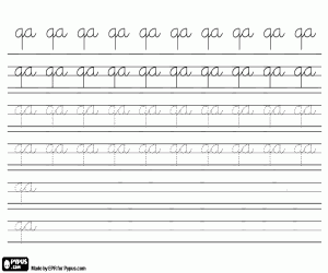 Exercise of calligraphy QA coloring page