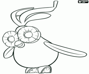 The exotic bird Fruit Cockatiel coloring page