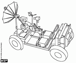 Exploration spacecraft on a planet coloring page