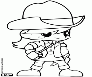 An explorer girl as Indiana Jones coloring page