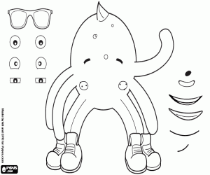Eyes and mouths for the octopus Pypus coloring page