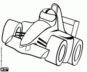 F1 racing car coloring page