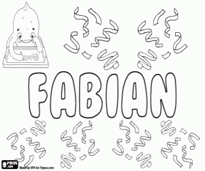 Fabian, name for man coloring page