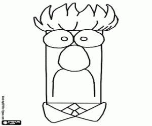 The face of Beaker from the Muppets coloring page
