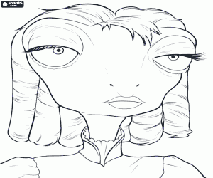 The face of Beans, the iguana coloring page