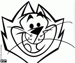 The face of Benny the cat coloring page