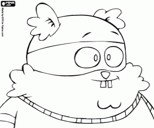 The face of Bingo, a Guinea pig coloring page
