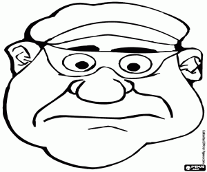 Face of the criminal with mask coloring page